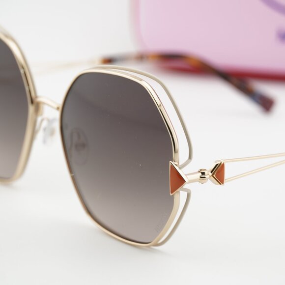 Missoni MIS 0075/S 0Y3R HA Geometric Sunglasses - Gold/Ivory/Brown main image 9